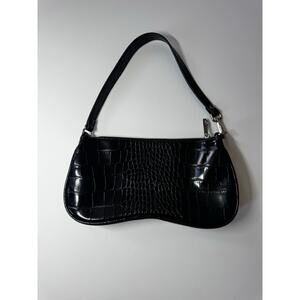 JW PEI Black Croc Eva Shoulder Small Handbag Purse vegan leather 90s Y2K minimal